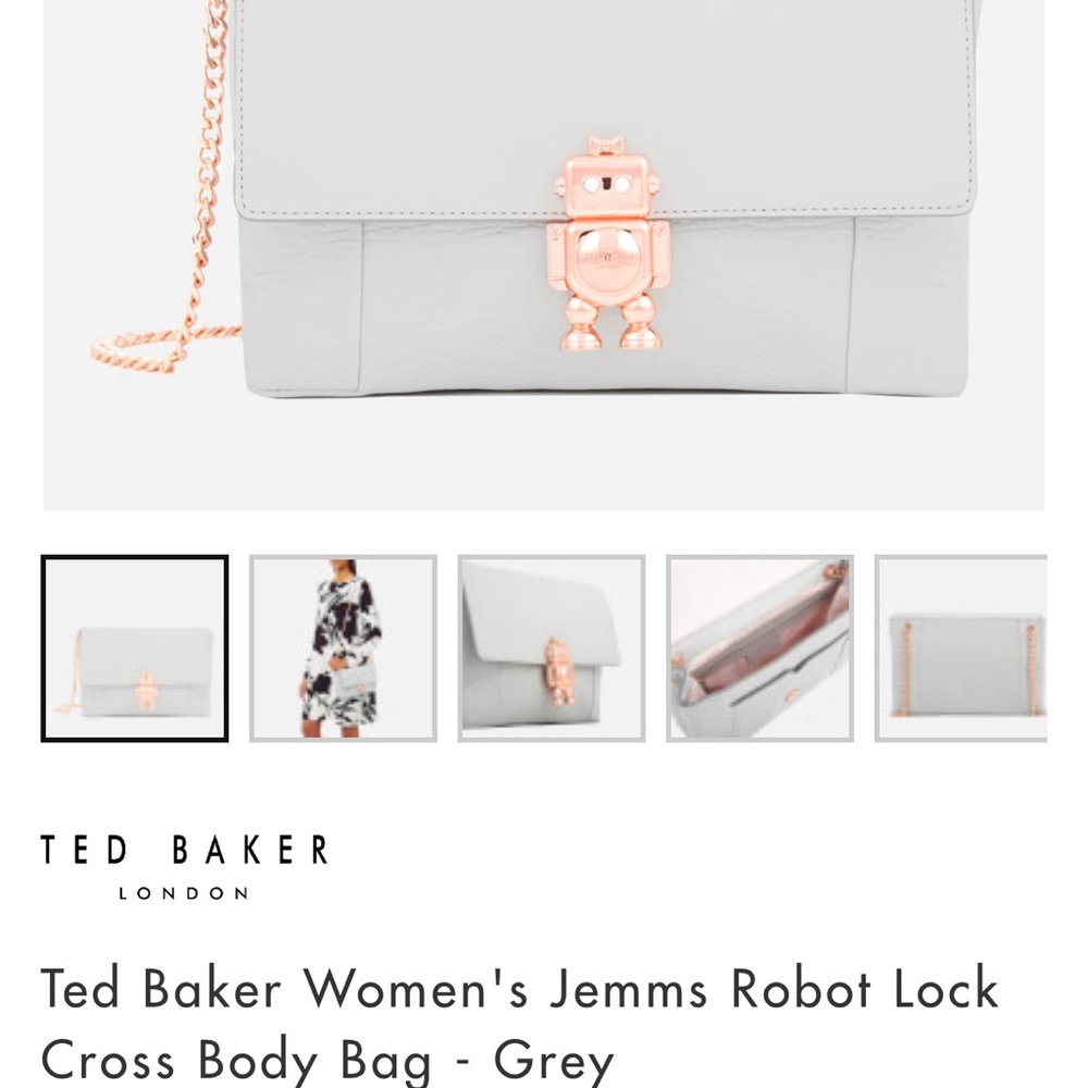 Ted Baker Jemms white with rose gold clasp cross body purse.